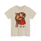 Girl Hugging Fawn Basic T-Shirt - Unisex