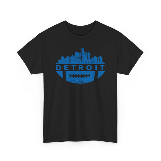 Detroit Football Skyline Blue Basic T-Shirt - Unisex