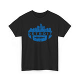 Detroit Football Skyline Blue Basic T-Shirt - Unisex