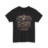 Eagle Emblem America 250 1776 2026 Distressed Patriotic Basic T-Shirt - Unisex