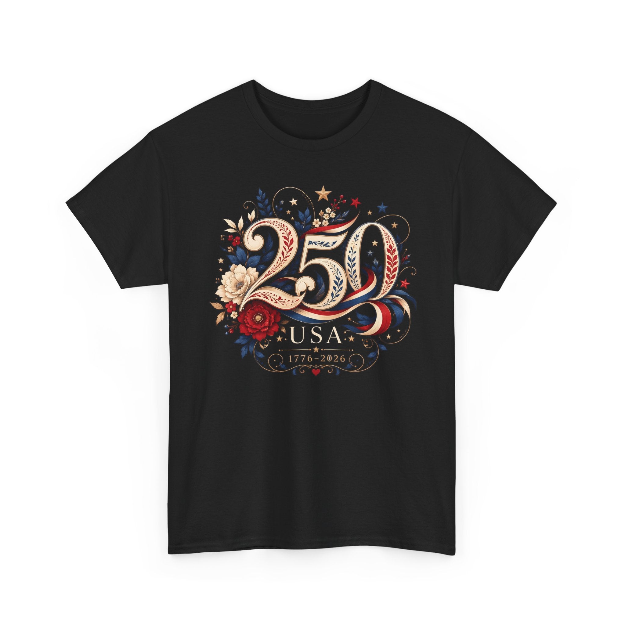 Ornate Floral 250 USA 250 Anniversary Patriotic Americana USA 250 Basic T-Shirt - Unisex