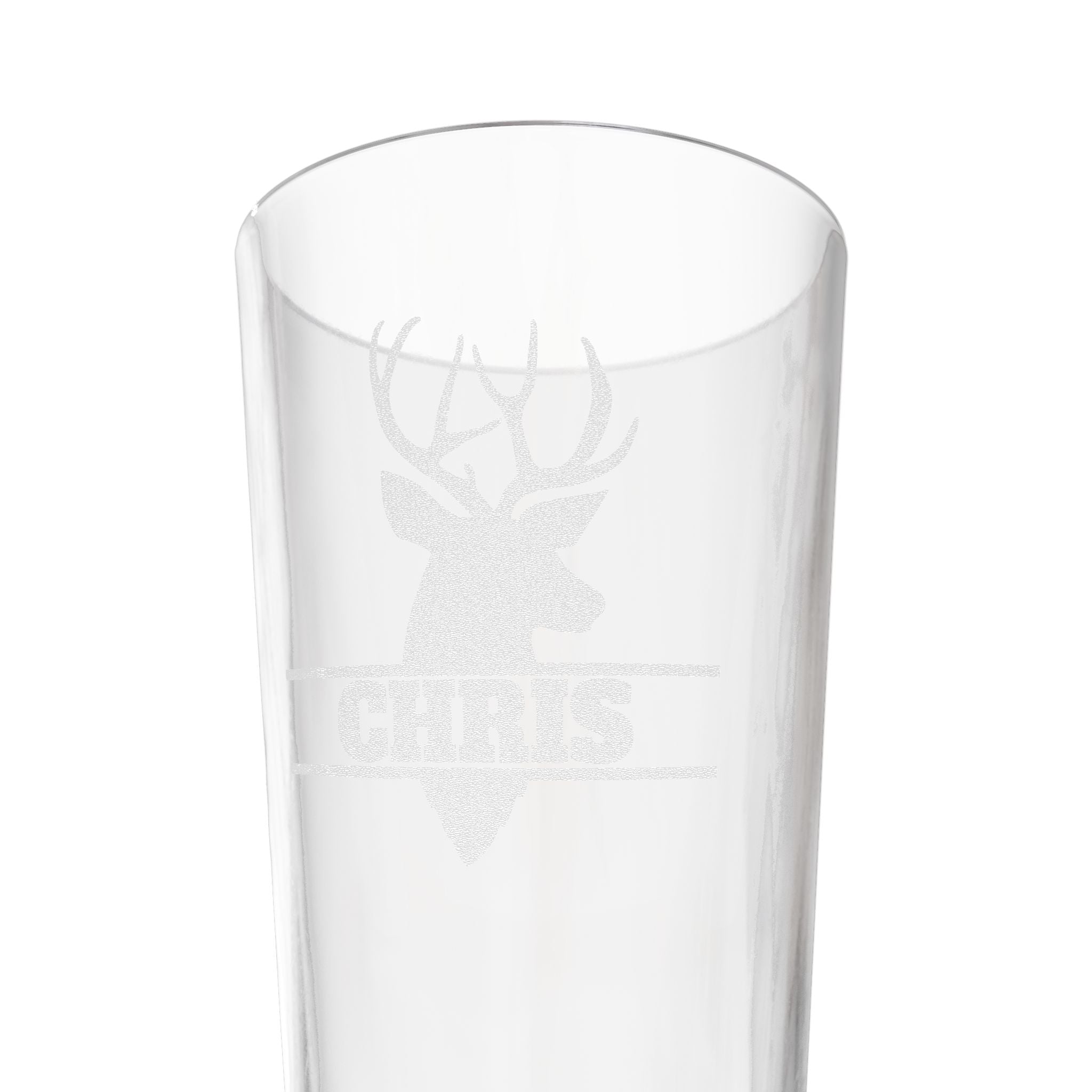 Deer Silhouette Name Personalized Engraved 16oz Pint Mixing Glass