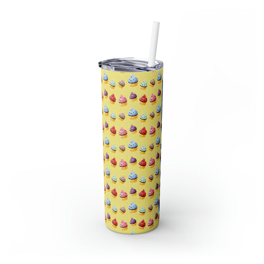 Cupcakes Personalized Skinny Steel Tumbler with Straw, 20oz