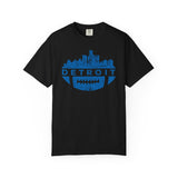 Detroit Football Skyline Blue Premium T-Shirt - Unisex