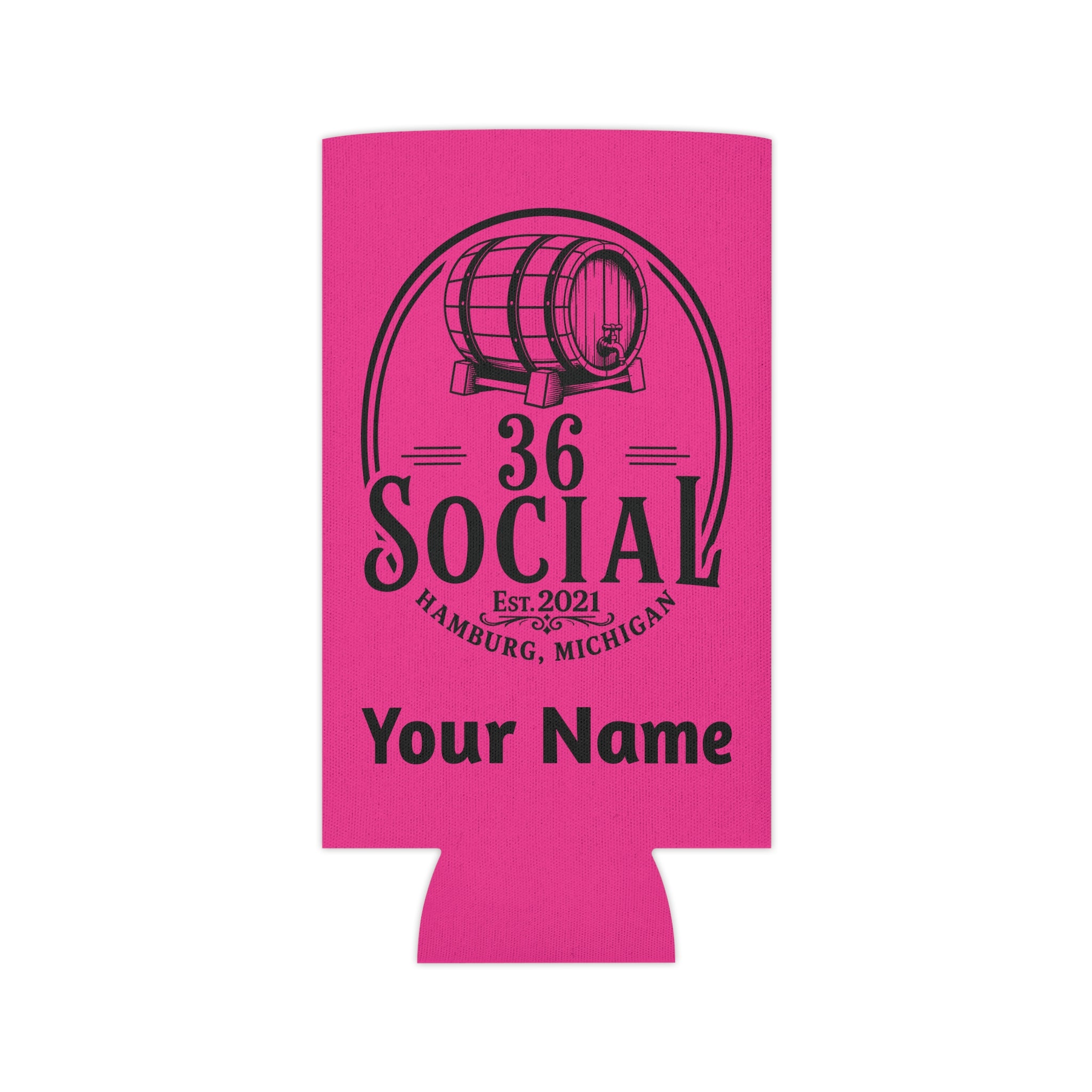 36 Social Logo 2 SL Can Cooler - Skinny - Pink (Amaranth)