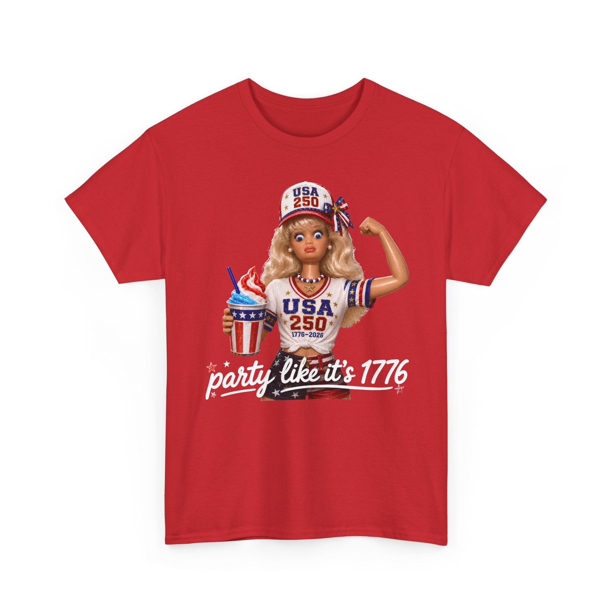 Cute Doll Party 1776 2026 Funny Patriotic Americana Basic T-Shirt - Unisex