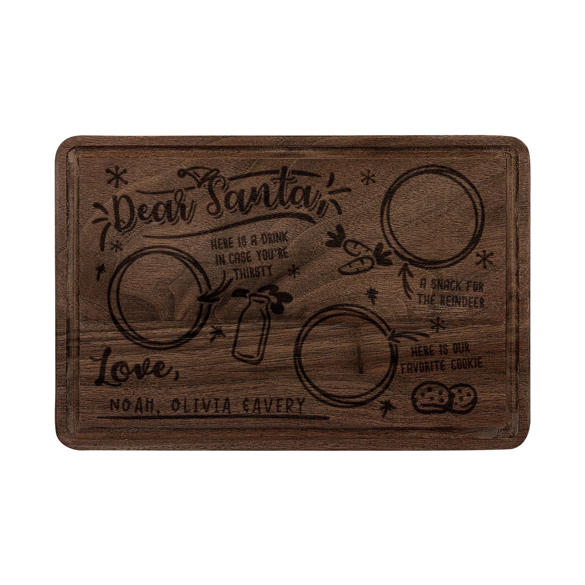 Dear Santa Personalized Engraved Wooden Cutting Board