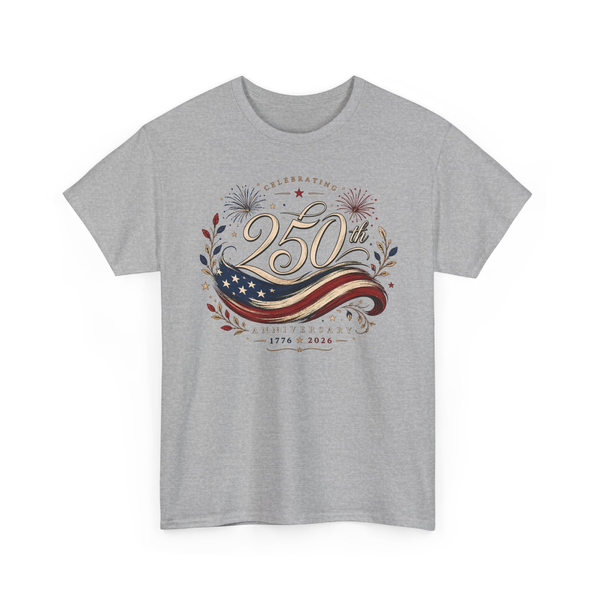 Elegant Ribbon 250th Anniversary Vintage Patriotic Americana Basic T-Shirt - Unisex