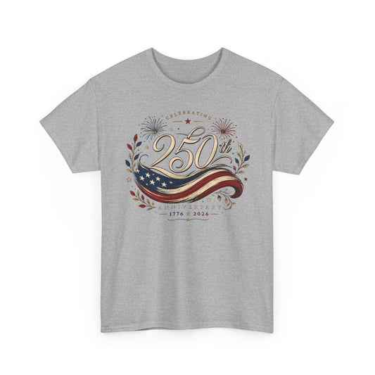 Elegant Ribbon 250th Anniversary Vintage Patriotic Americana Basic T-Shirt - Unisex