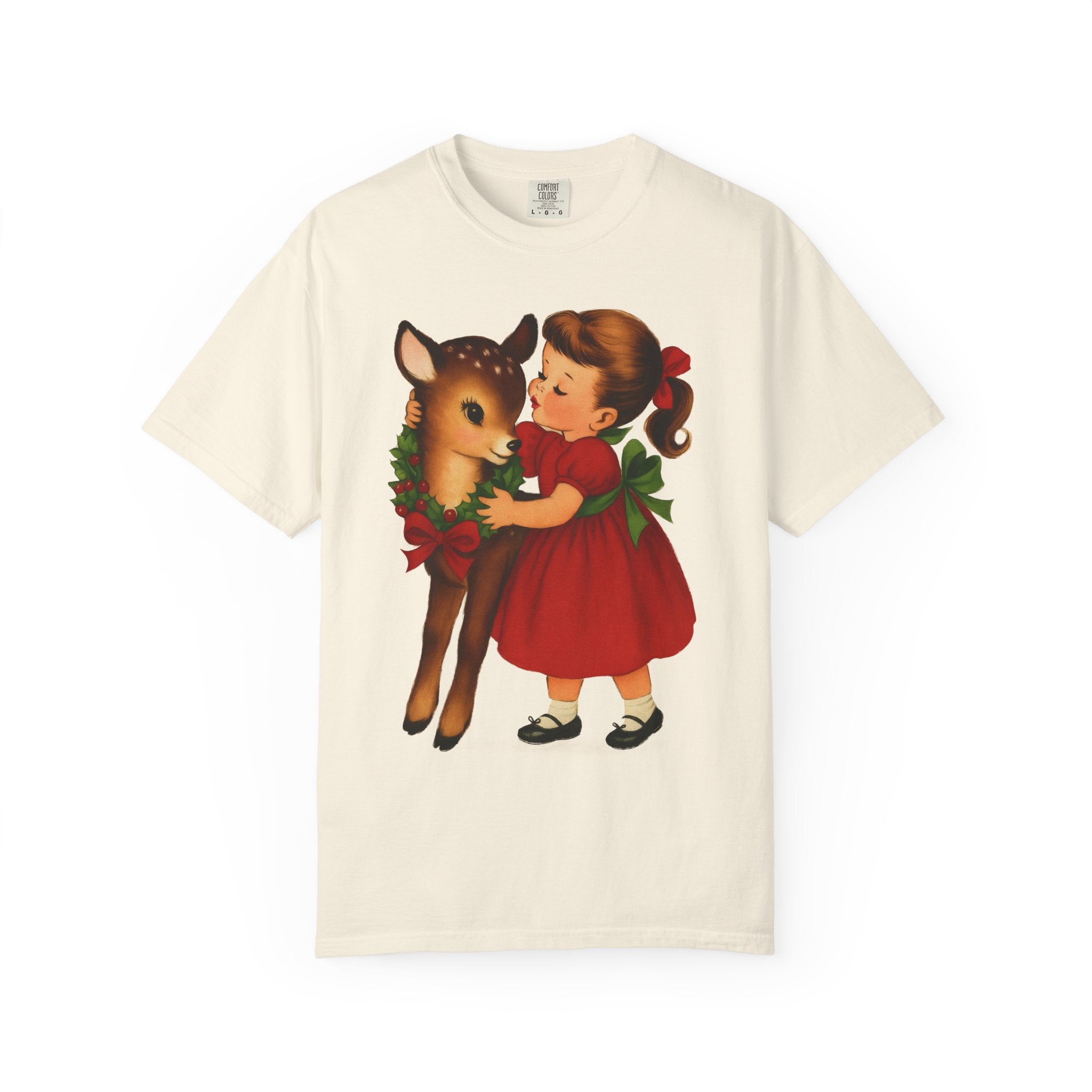 Girl Hugging Fawn Premium T-Shirt - Unisex