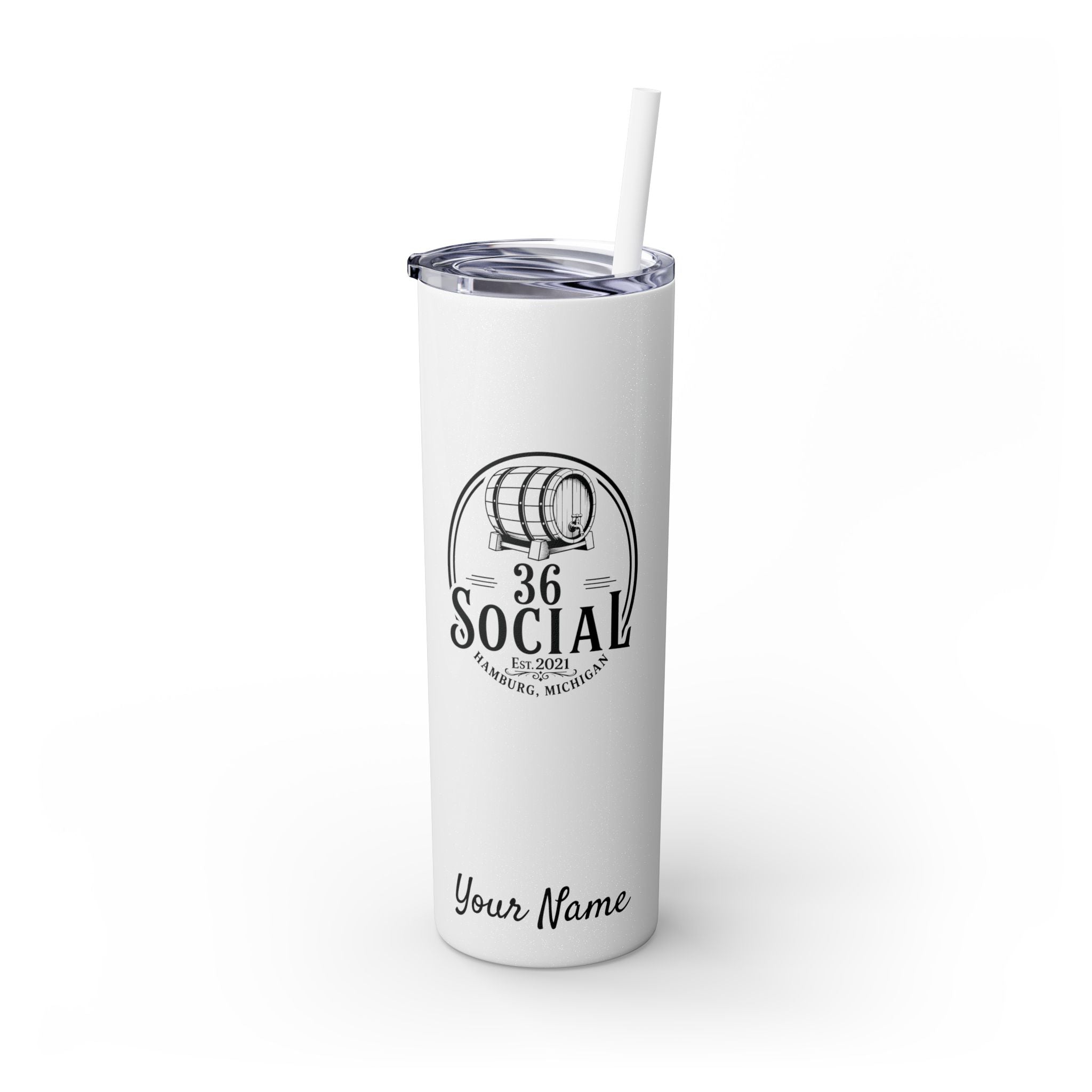 Skinny Steel Tumbler with Straw - 20oz - 36 Social