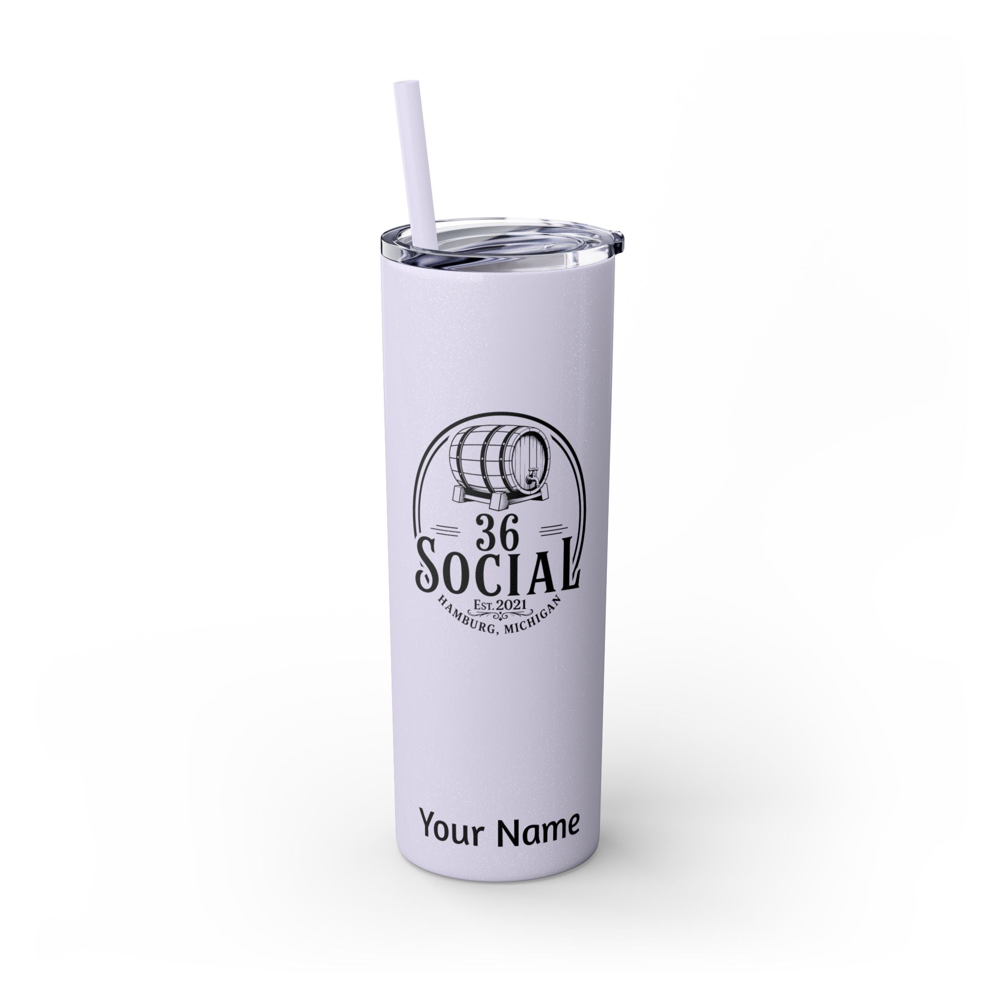 Skinny Steel Tumbler with Straw - 20oz - 36 Social