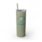 Personalized Skinny Tumbler with Straw - 20oz - Your Logo, Your Brand