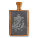 Lion Winter Engraved Slate Charcuterie Board with Handle