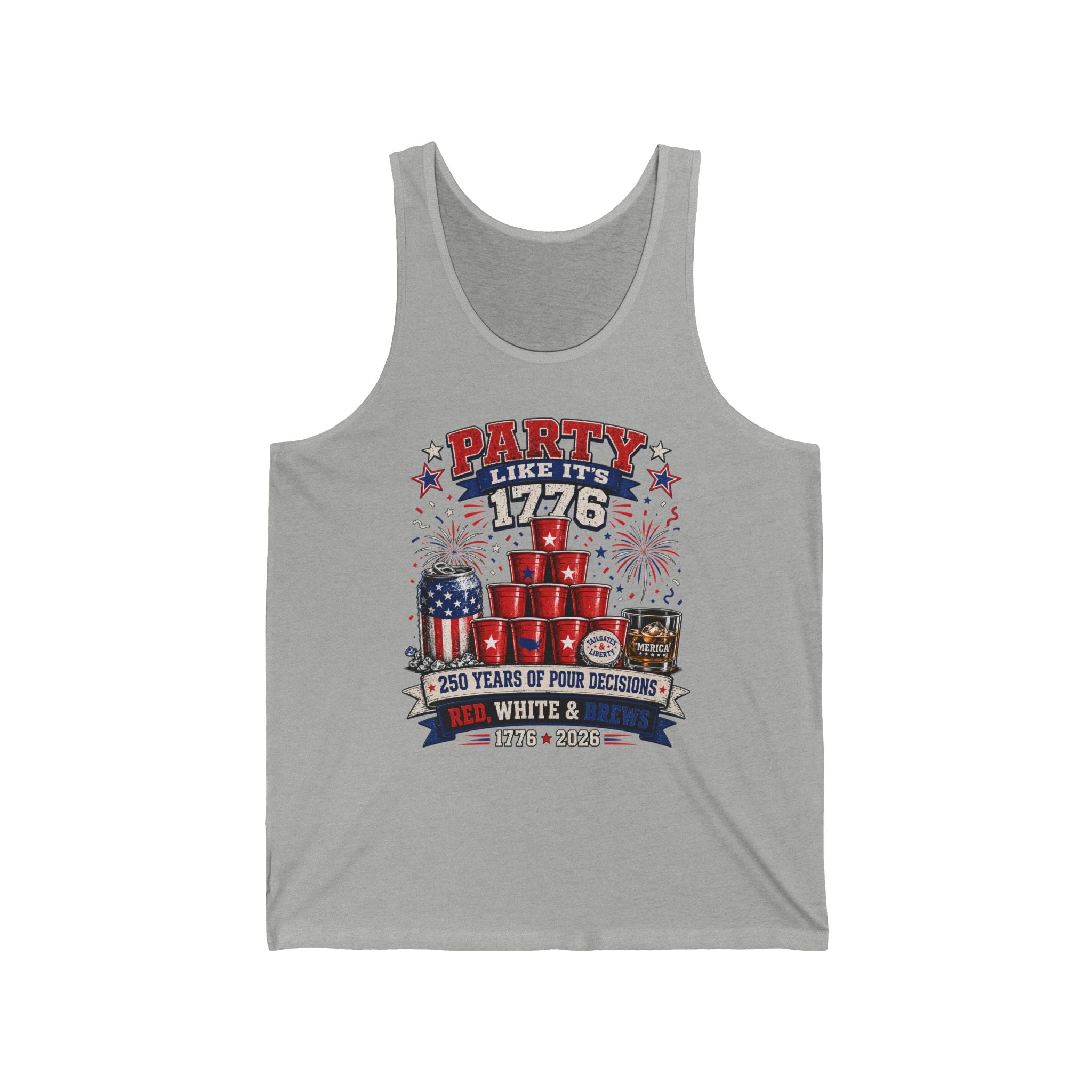 Funny Red Cup Party 1776 2026 Patriotic Americana Basic T-Shirt - Unisex