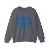 Detroit Football Skyline Blue Crewneck Sweatshirt - Unisex