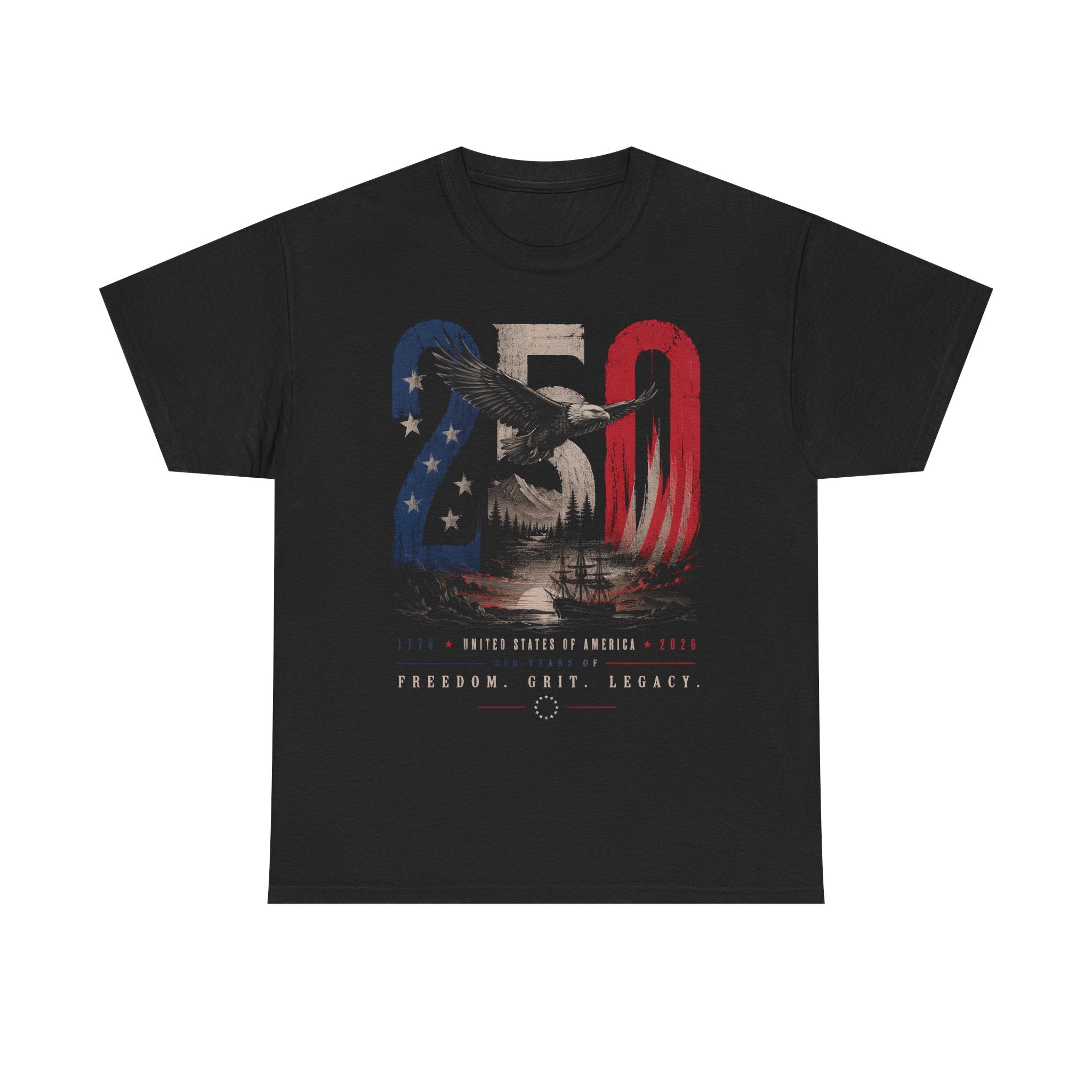 Bald Eagle Monument USA 250 Anniversary Distressed Patriotic Basic T-Shirt - Unisex