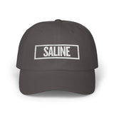 Saline Bold & Square White Embroidery Dad Cap