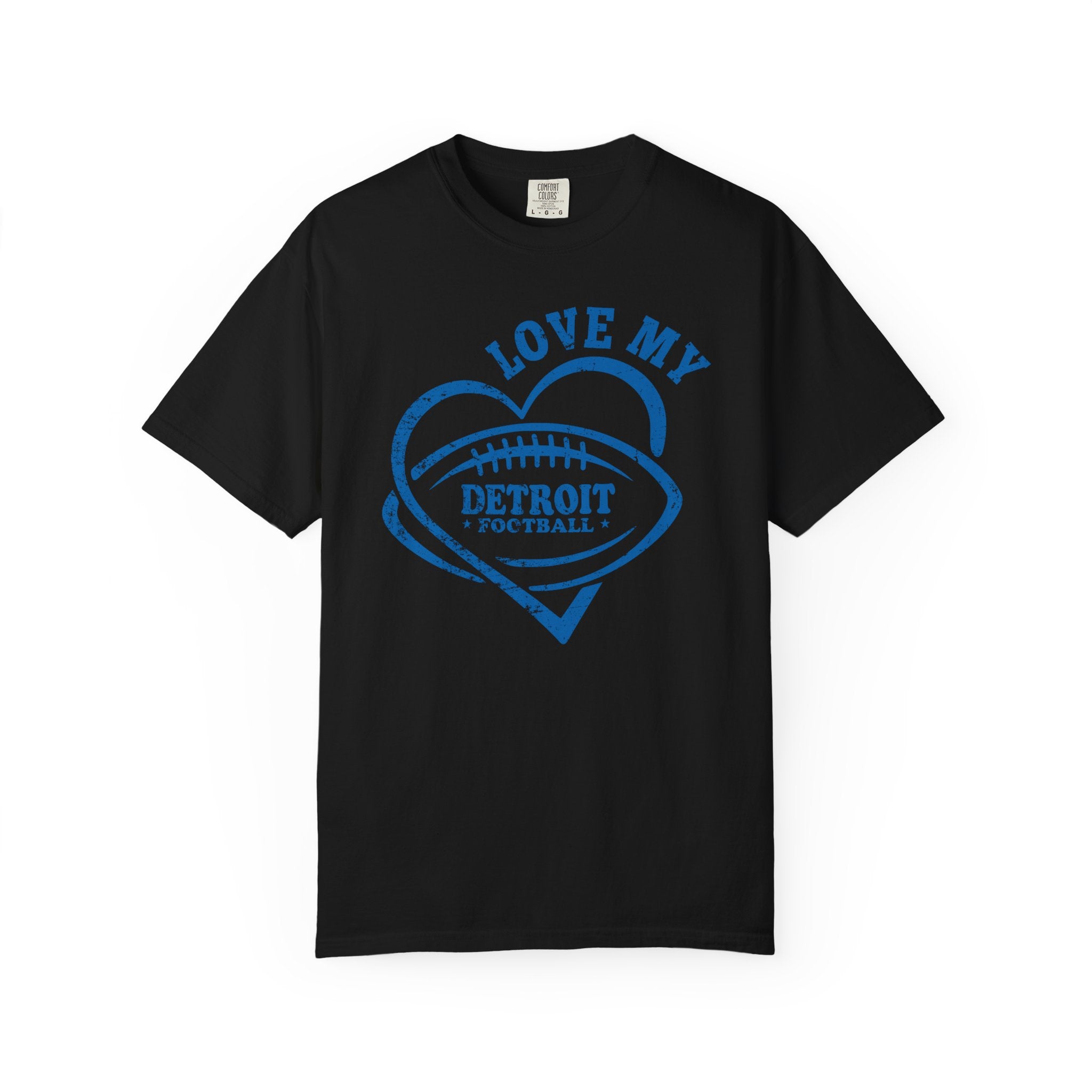 Love Detroit Football Blue Premium T-Shirt - Unisex