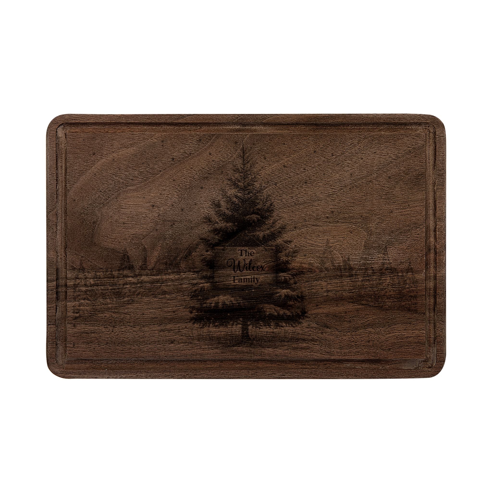 Christmas Tree with Wooden Sign Personalized Engraved Wooden Cutting Board