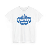 Detroit Football Skyline Blue Basic T-Shirt - Unisex