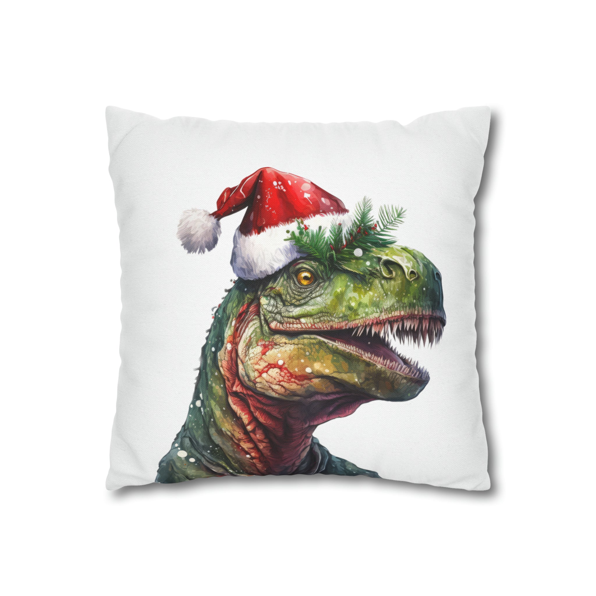 Christmas T Rex Square Pillow Case