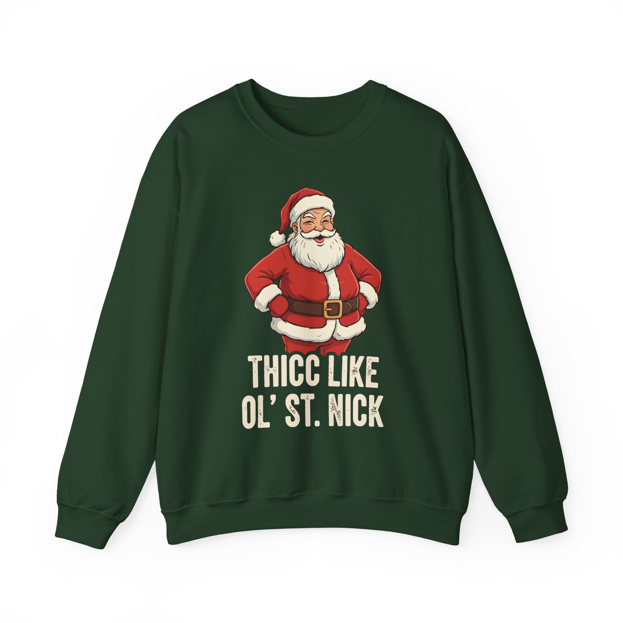 Thicc Like Ol St Nick Crewneck Sweatshirt - Unisex