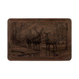 Deer Family in Snow Engraved Wooden Cutting Board