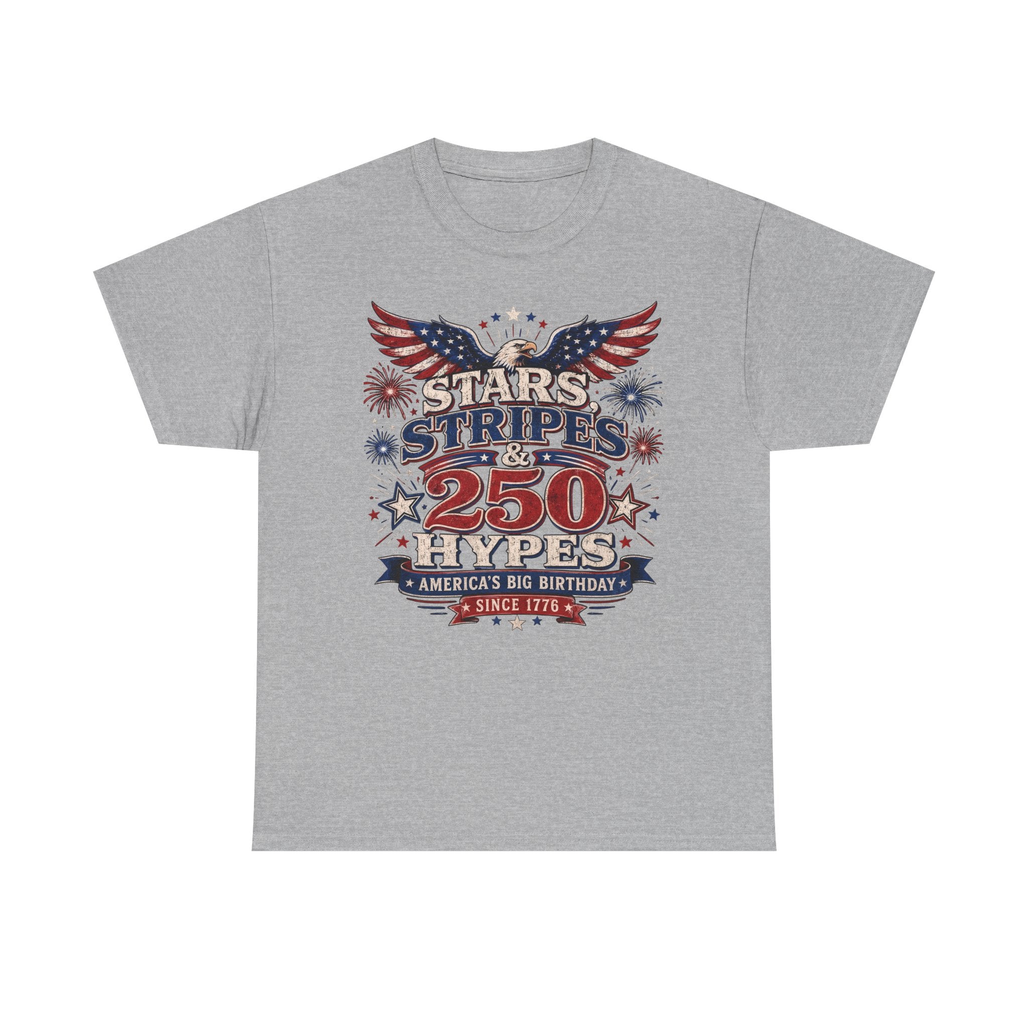 Stars Stripes Hypes 250th Anniversary Retro Patriotic Basic T-Shirt - Unisex