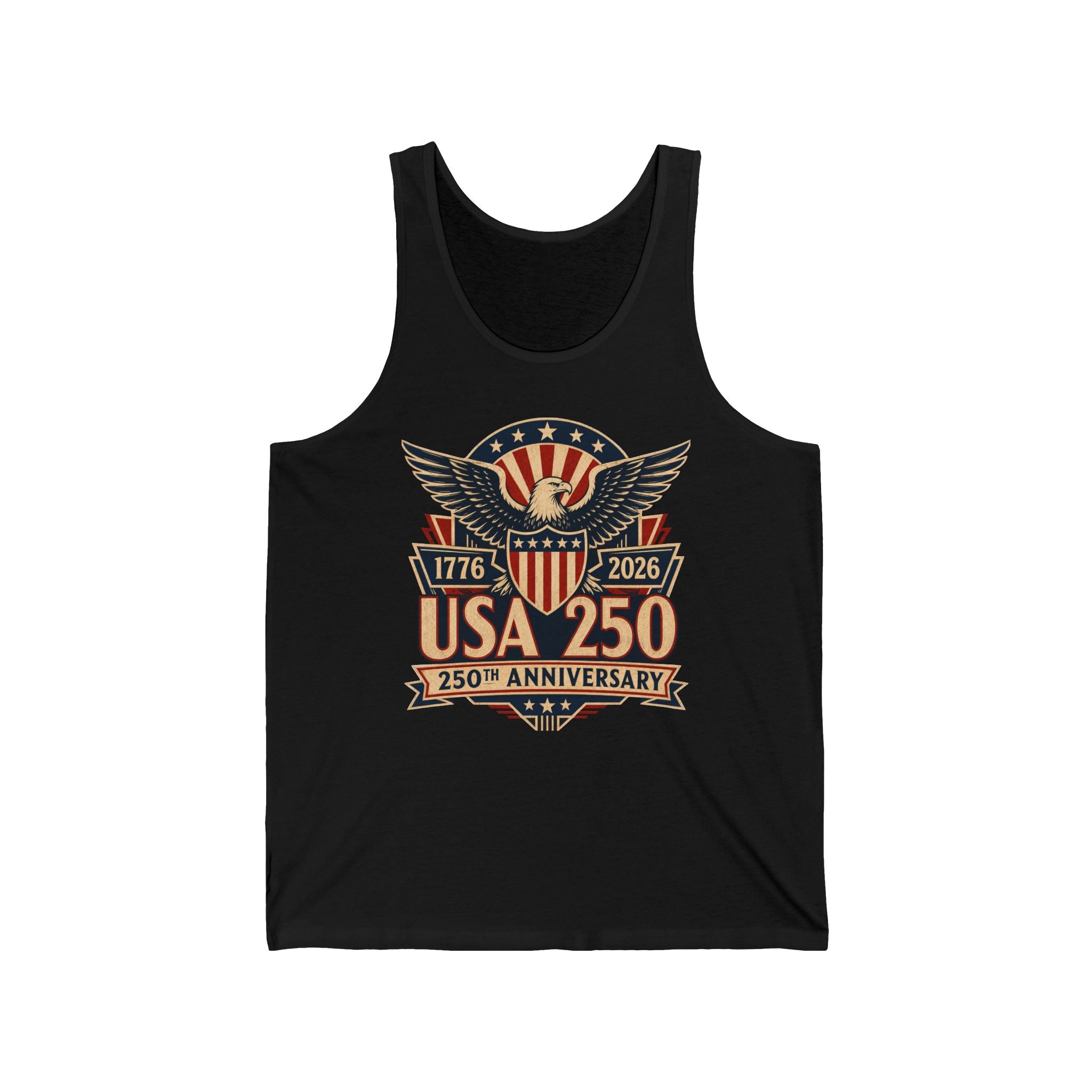 Eagle Shield Badge USA 250 Anniversary Vintage Patriotic Basic T-Shirt - Unisex