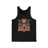 Eagle Shield Badge USA 250 Anniversary Vintage Patriotic Basic T-Shirt - Unisex