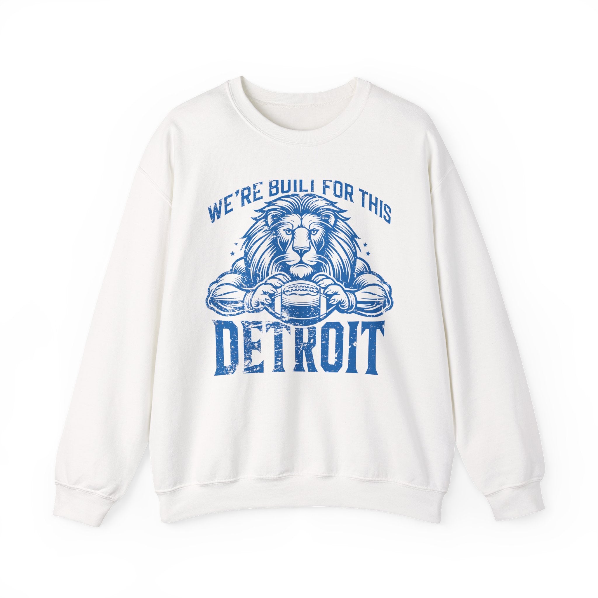 We're Built for This Detroit Blue Crewneck Sweatshirt - Unisex