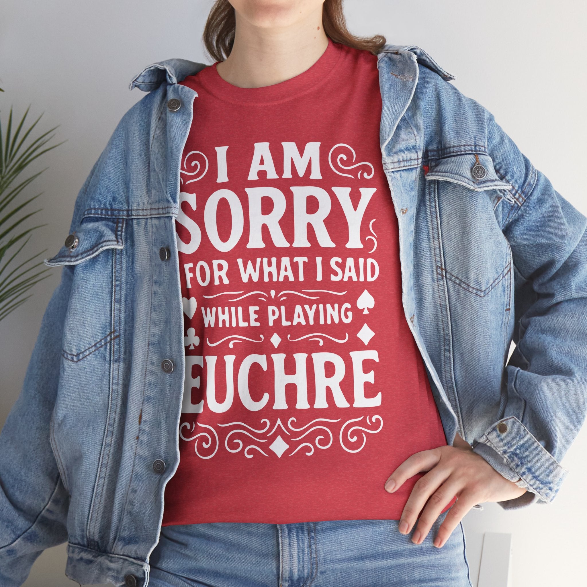 I am Sorry For What I Said While Playing Euchre White Basic T-Shirt - Unisex