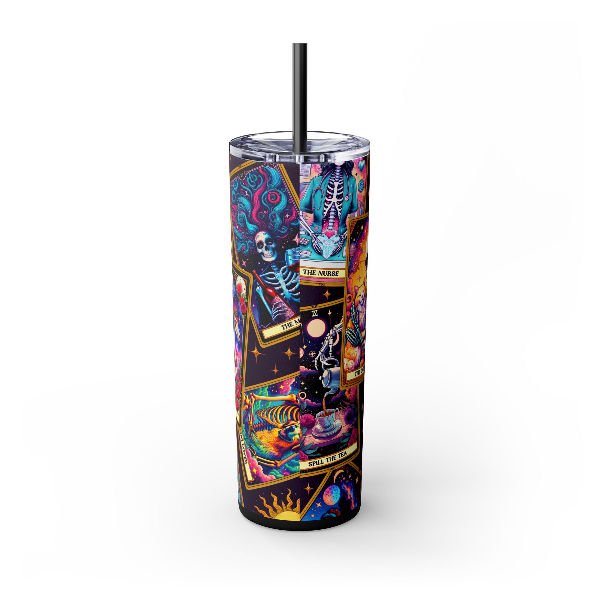 The Cat Lover 2 Skinny Steel Tumbler with Straw, 20oz