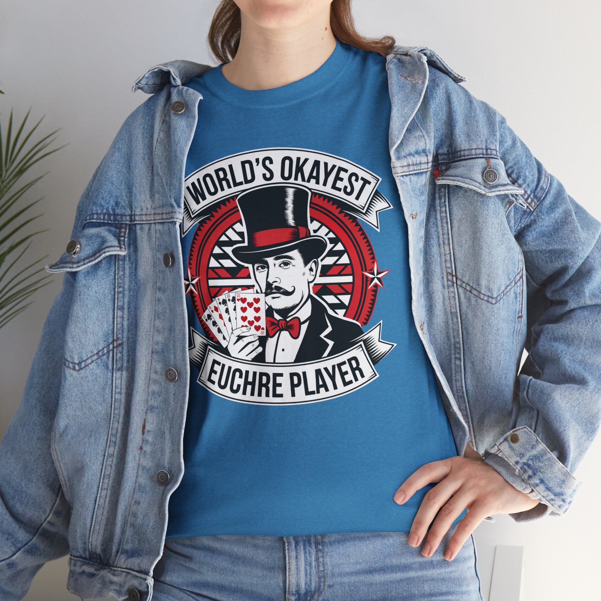 Worlds Okayest Euchre Player 2 Basic T-Shirt - Unisex