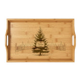 Christmas Tree with Wooden Sign Personalized Engraved Bamboo Serving Tray