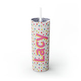 Ice Cream Cone Personalized Skinny Steel Tumbler with Straw, 20oz