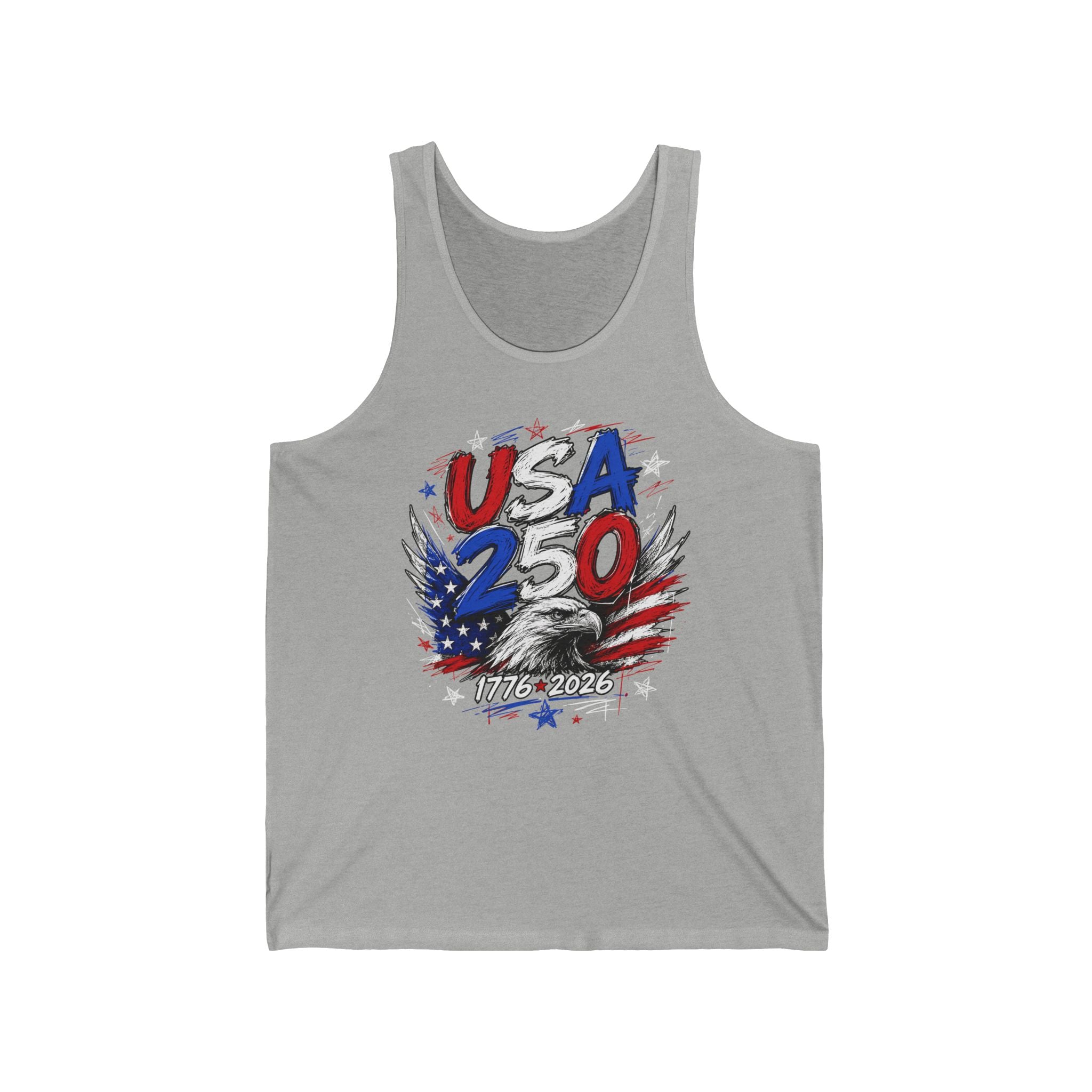 Eagle Brush USA 250 1776 2026 Patriotic Grunge Basic T-Shirt - Unisex
