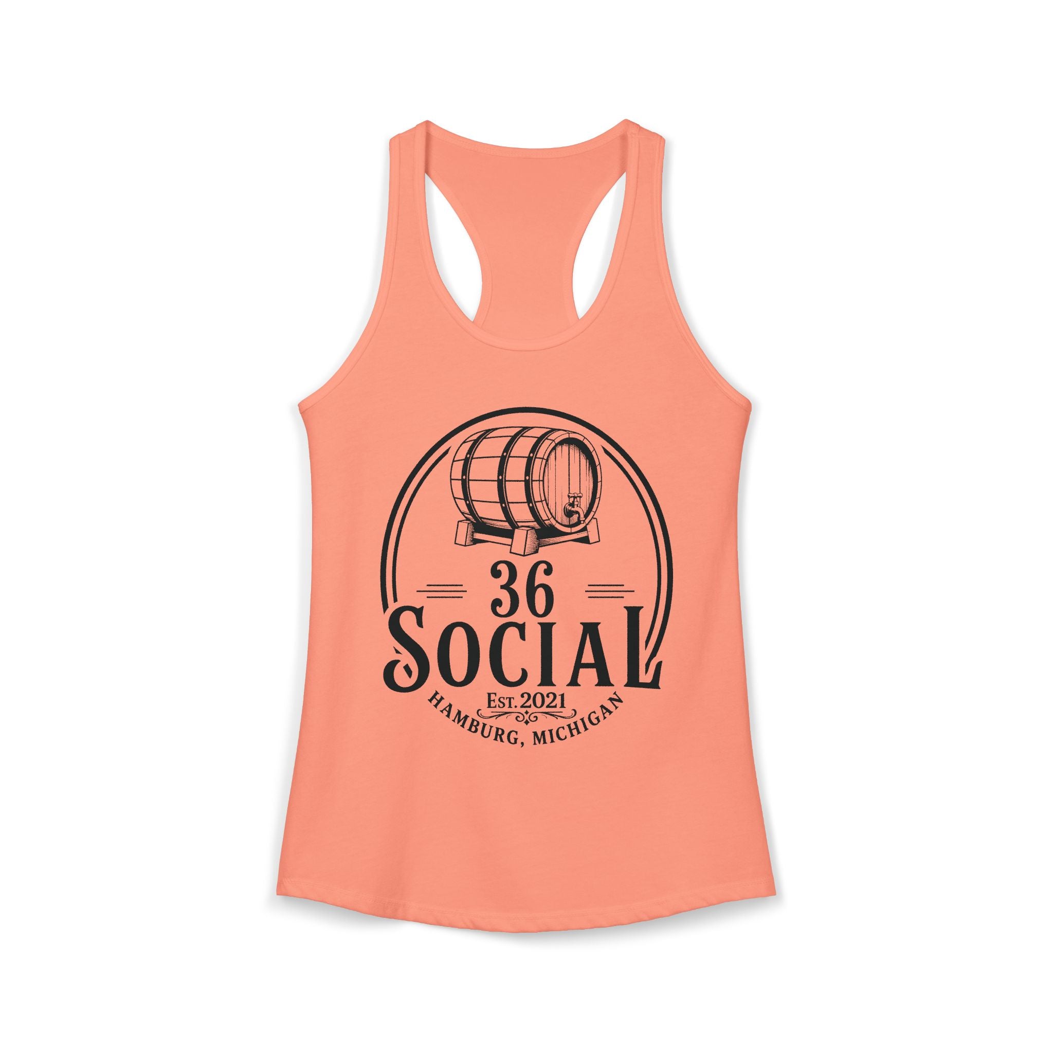 36 Social Logo 2 Black SL Basic Racerback Tank Top - Women's