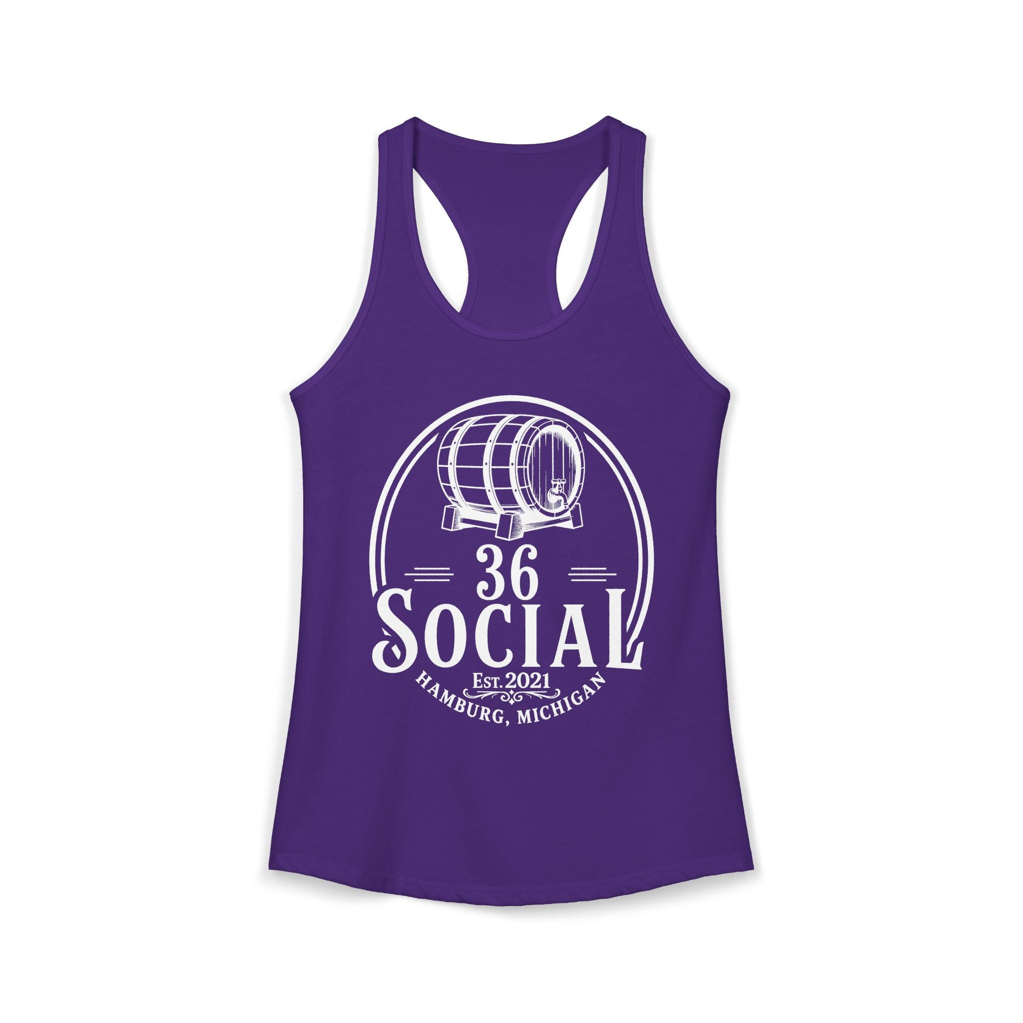 36 Social Logo 2 Black SL Basic Racerback Tank Top - Women's