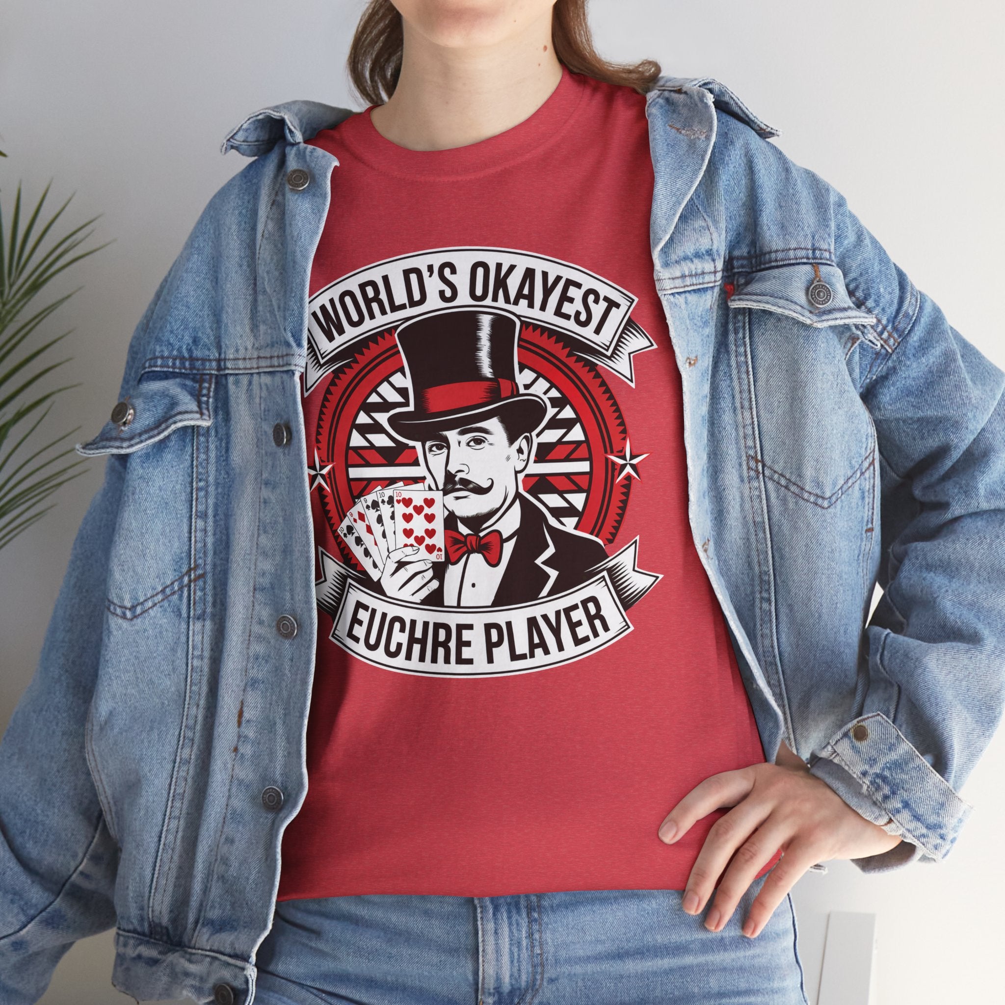 Worlds Okayest Euchre Player 2 Basic T-Shirt - Unisex