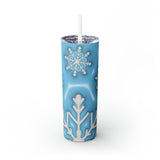 Snowflakes 1 Skinny Steel Tumbler with Straw, 20oz