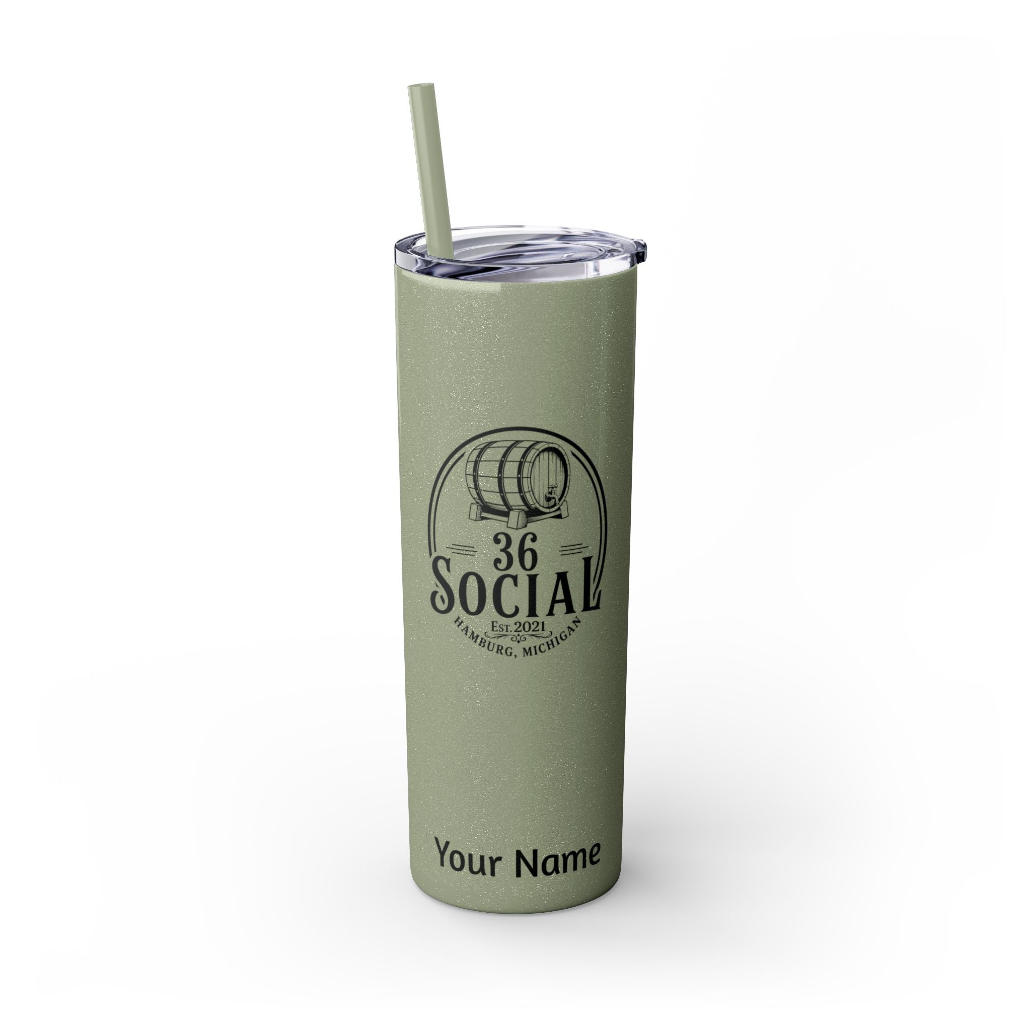 Skinny Steel Tumbler with Straw - 20oz - 36 Social
