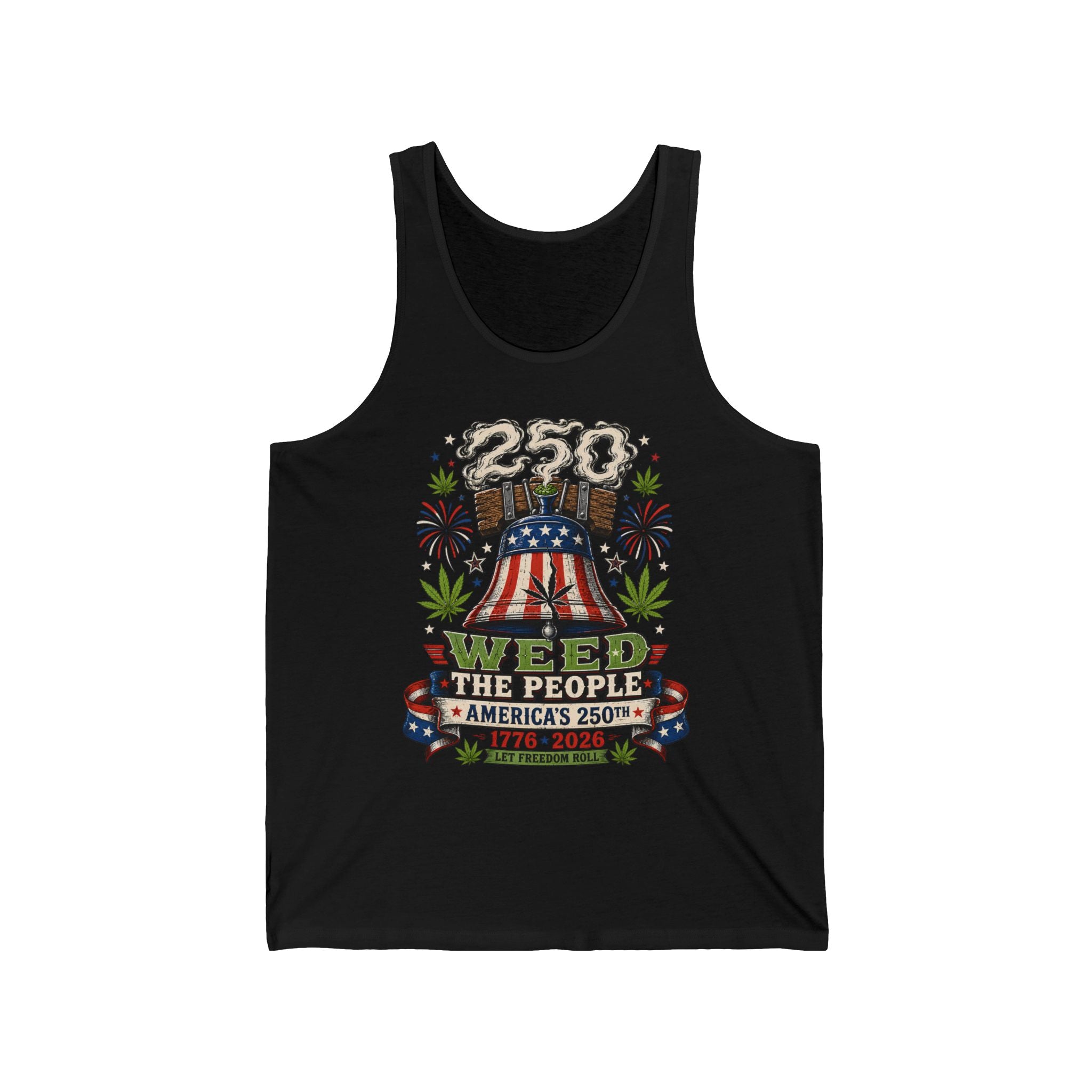 Funny Liberty Bell Weed 250th Anniversary Patriotic Basic T-Shirt - Unisex