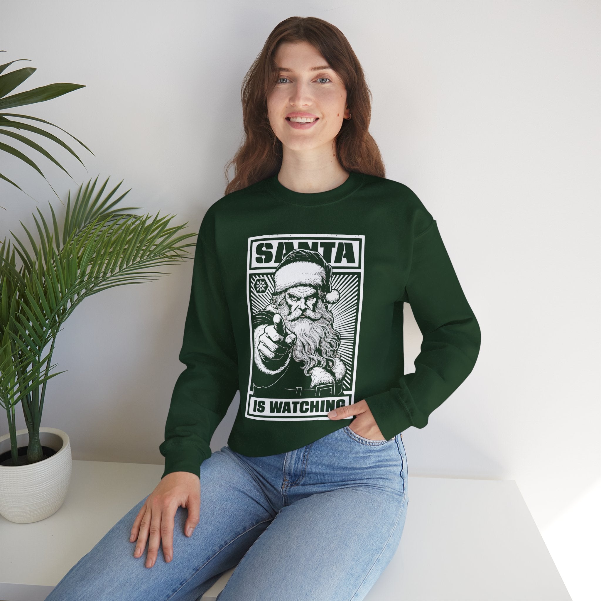 Santa is Watching Crewneck Sweatshirt - Unisex