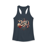 Ornate Floral 250 USA 250 Anniversary Patriotic Americana Basic Racerback Tank Top - Women's