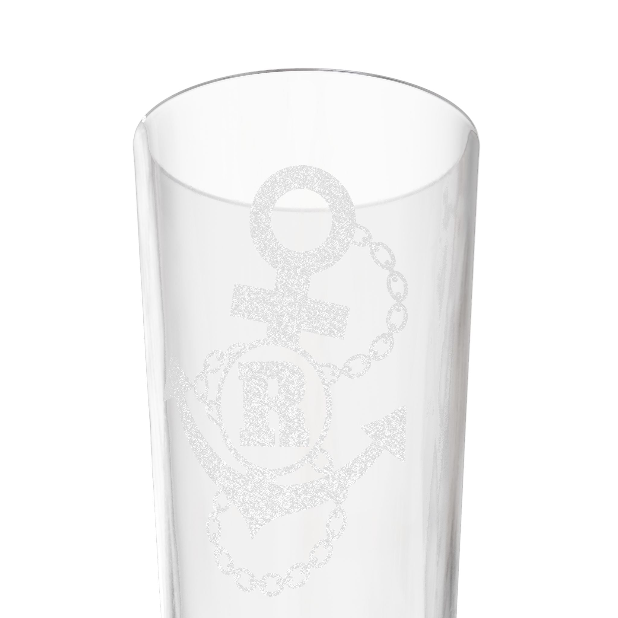 Anchor Initial Personalized Engraved 16oz Pint Mixing Glass