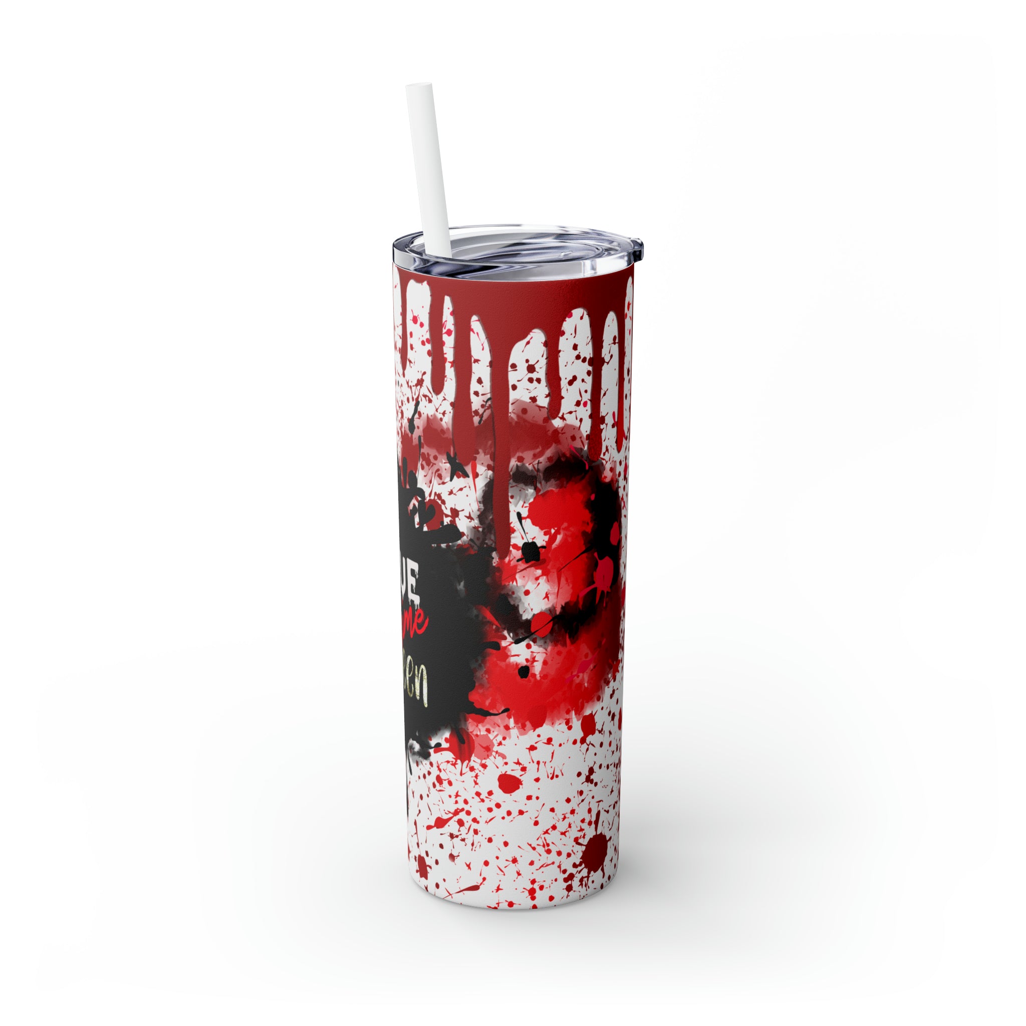 True Crime Queen Skinny Steel Tumbler with Straw, 20oz