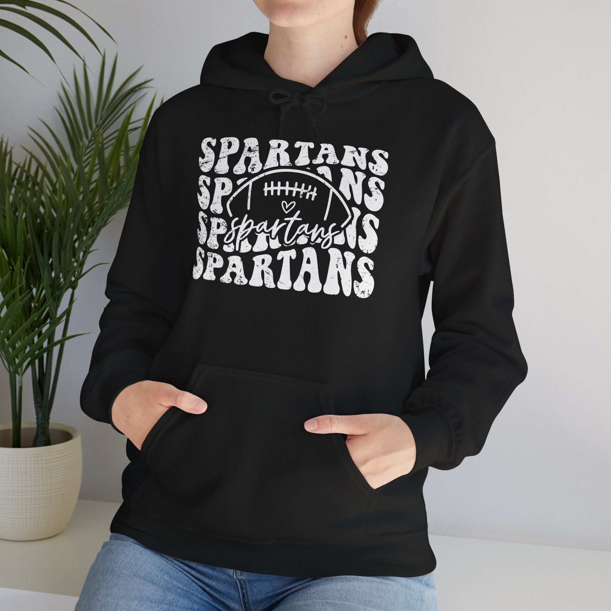 Spartans Football 1 White Hoodie - Unisex