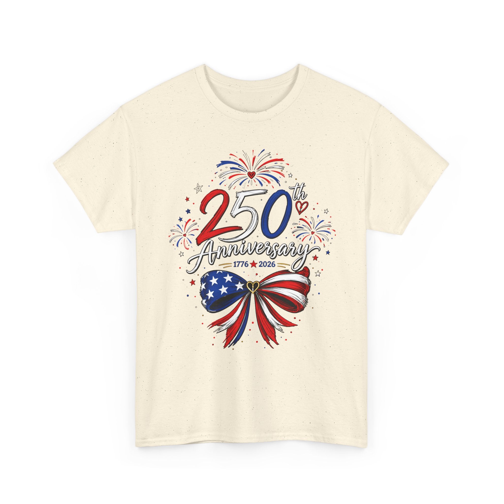 Ribbon Bow 250th Anniversary 1776 2026 Patriotic Americana USA 250 Basic T-Shirt - Unisex